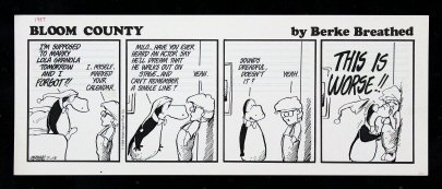 Bloom County Penguin Early Original Comic Strip Art Opus Berke Breathed Ebay