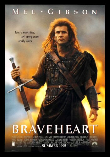 BRAVEHEART * 1SH DS ORIG MOVIE POSTER 1995 MEL GIBSON  