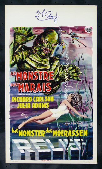 CREATURE FROM THE BLACK LAGOON * ORIG SIGNED MOVIE POSTER 1954 