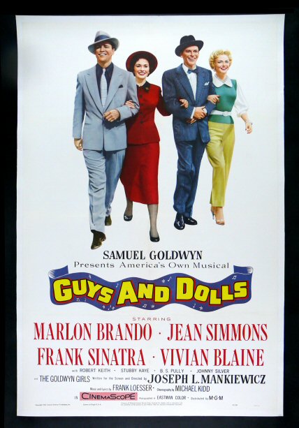 Guys And Dolls Sinatra Brando Musical Dancing Singing Movie Poster 1955 Ebay