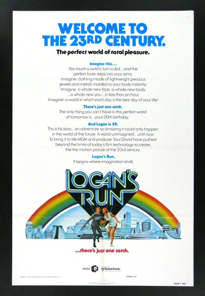 LOGANS RUN * 1SH ORIG MOVIE POSTER SCI FI 1976  