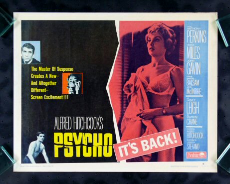 PSYCHO * HITCHCOCK ORIG HORROR THRILLER MOVIE POSTER  