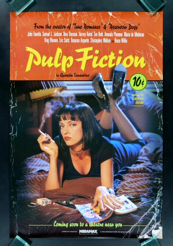 PULP FICTION *UNUSED ORIGINAL RECALLED MOVIE POSTER 94  