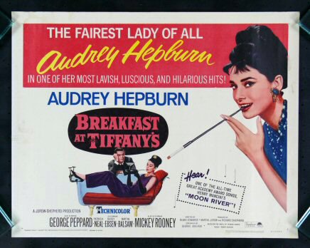 BREAKFAST AT TIFFANYS * AUDREY HEPBURN MOVIE POSTER  