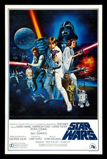 STAR WARS * CineMasterpieces 1SH STYLE C TRI FOLD ORIGINAL MOVIE 