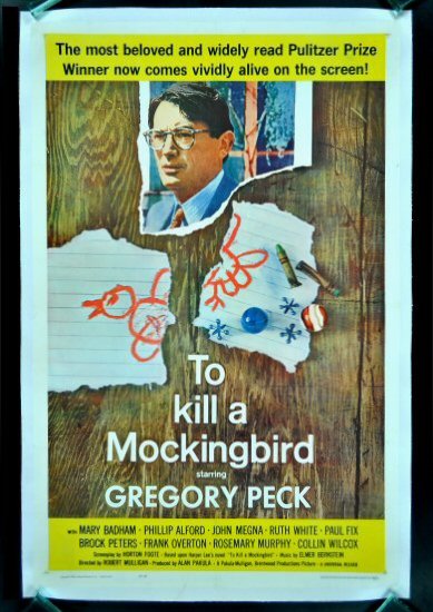 TO KILL A MOCKINGBIRD * 1SH ORIG MOVIE POSTER 1962 LAW  