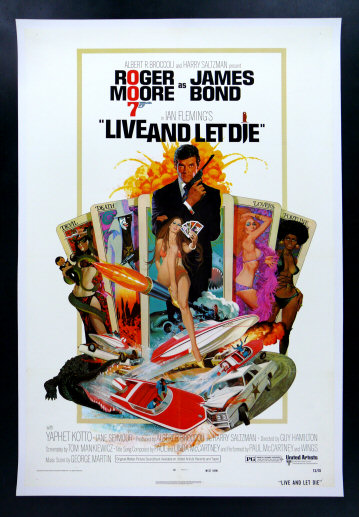 LIVE AND LET DIE * 1SH ORIG MOVIE POSTER JAMES BOND 73  