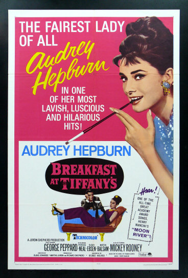 BREAKFAST AT TIFFANYS * AUDREY HEPBURN MOVIE POSTER 65R  