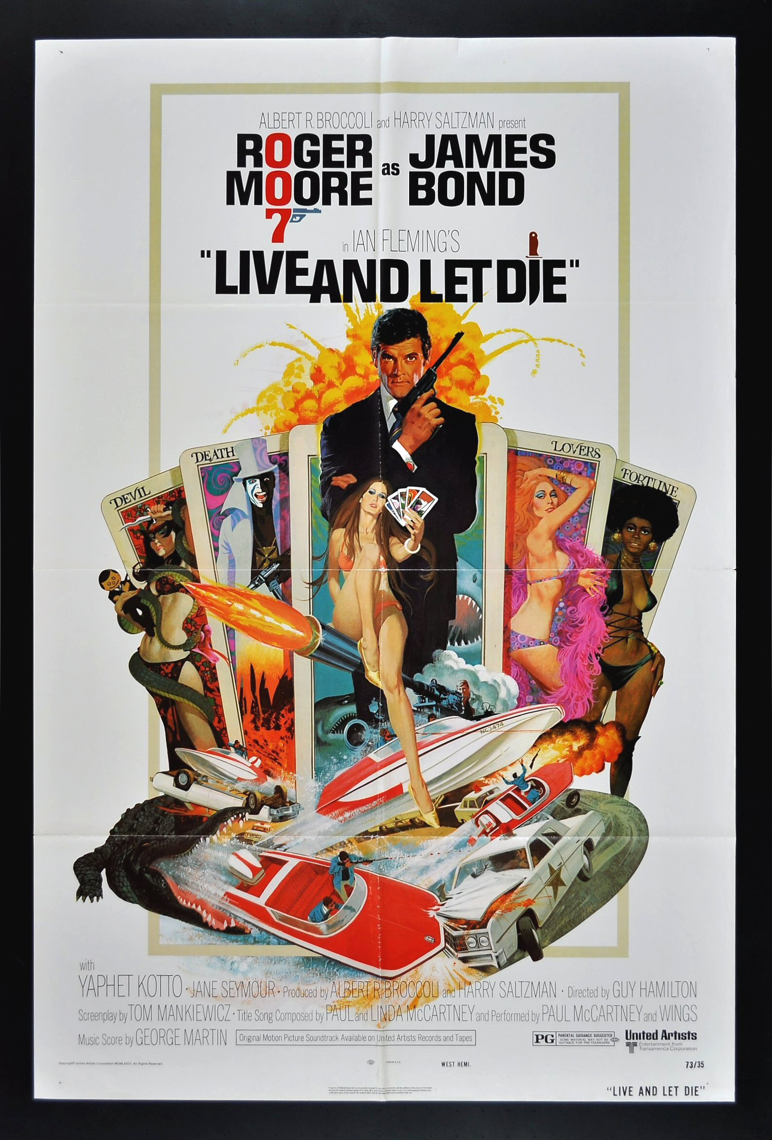 LIVE AND LET DIE *1SH ORIG JAMES BOND MOVIE POSTER 1973  