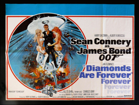 DIAMONDS ARE FOREVER UK BRITISH MOVIE POSTER JAMES BOND  