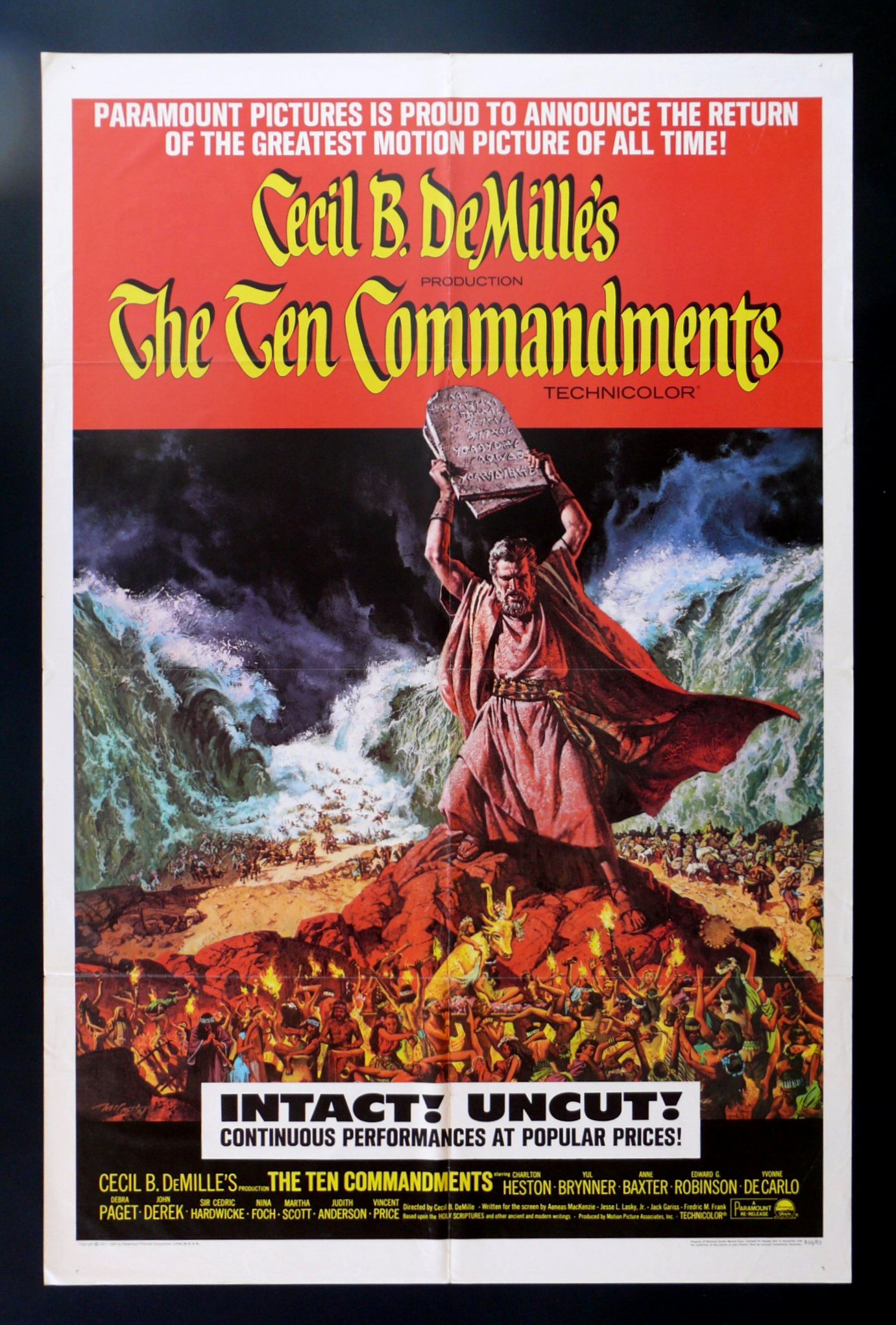 THE TEN 10 COMMANDMENTS * 1SH ORIG MOVIE POSTER 1966RR  