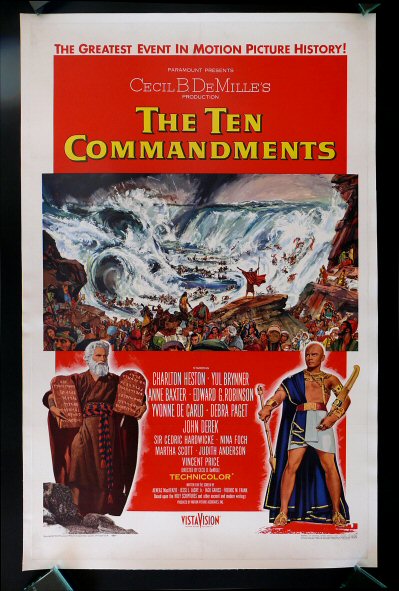 THE 10 TEN COMMANDMENTS * 1SH MOVIE POSTER 1956 BIBLE  